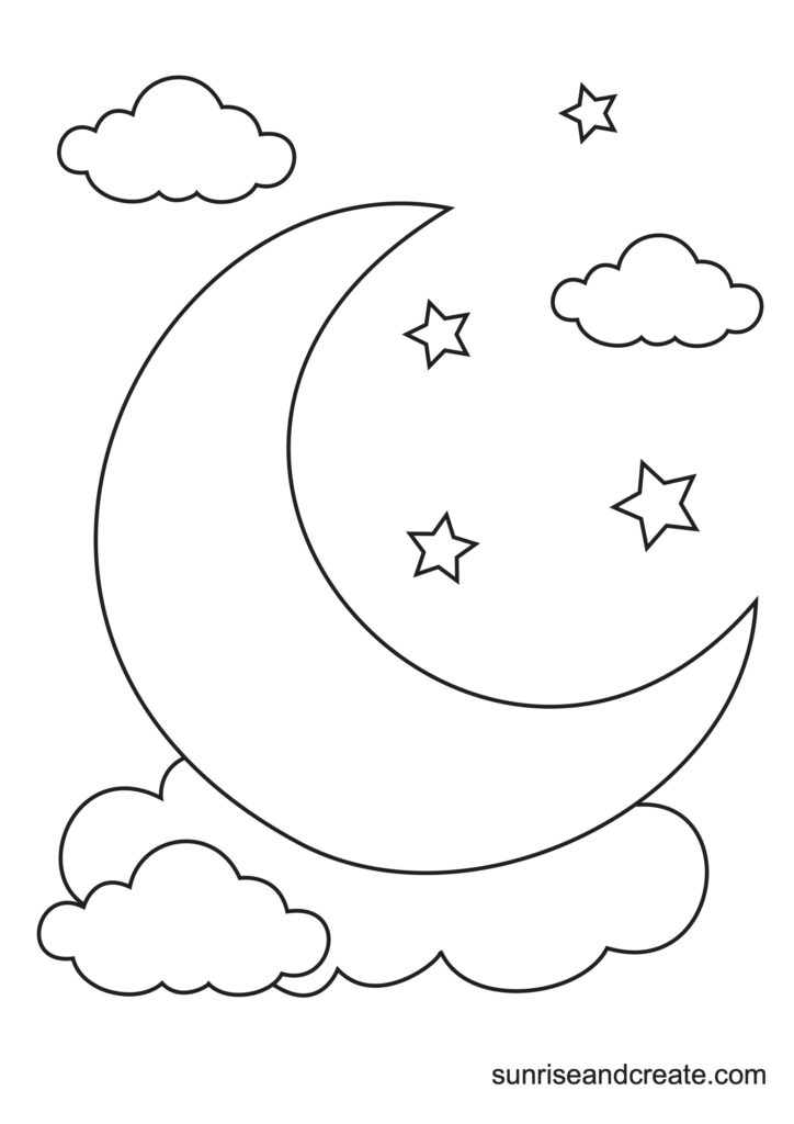 Free printable moon templates crescent full moons