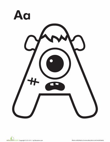 Monster a worksheet education monster theme classroom halloween preschool monster coloring pages