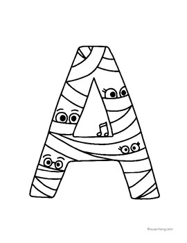 Halloween musical alphabet coloring book with coloring page bonus