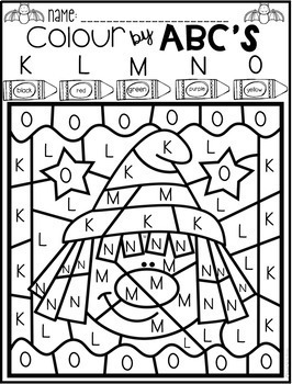 Halloween color by code abcs uppercase and lowercase by kindergarten rocks