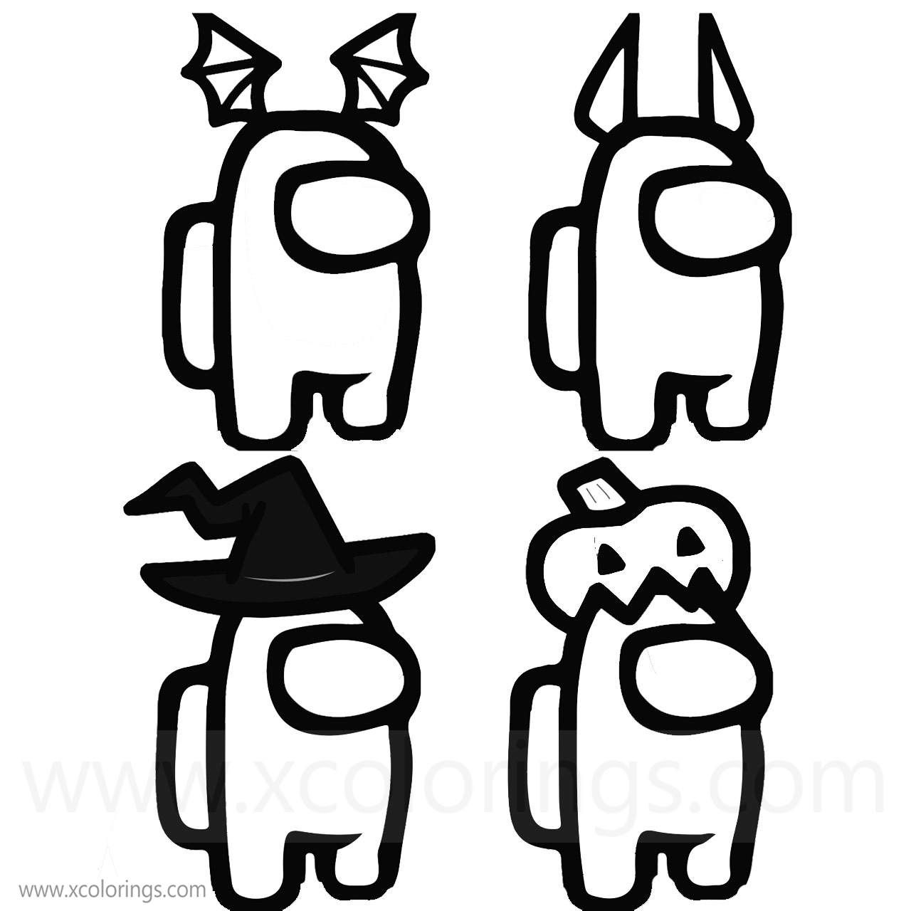 Among us coloring pages astronaut with a pet hat