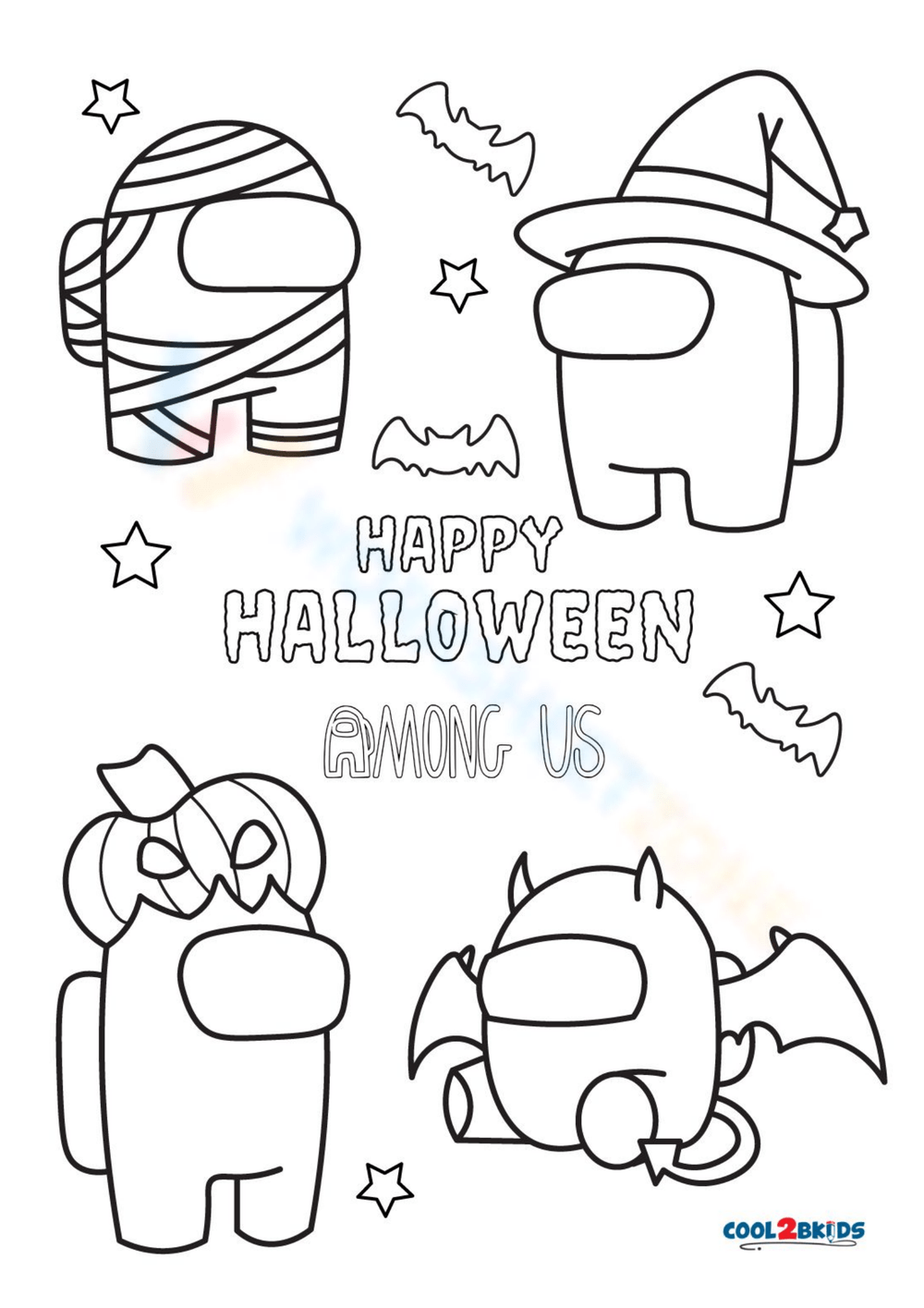 Among us halloween worksheet