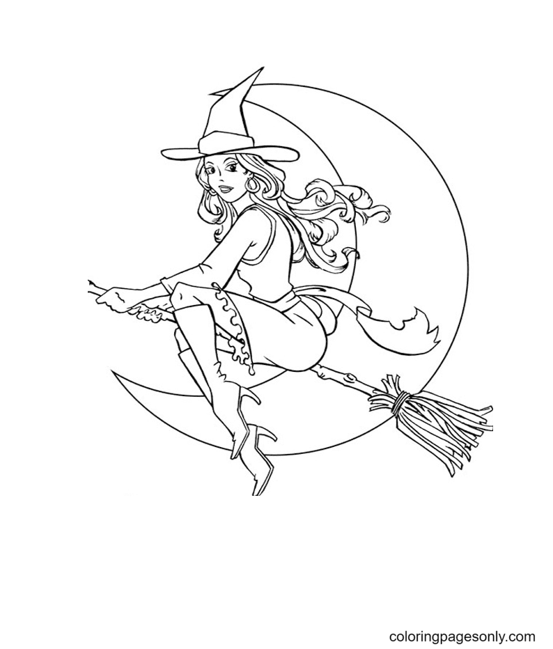 Halloween witch coloring pages printable for free download