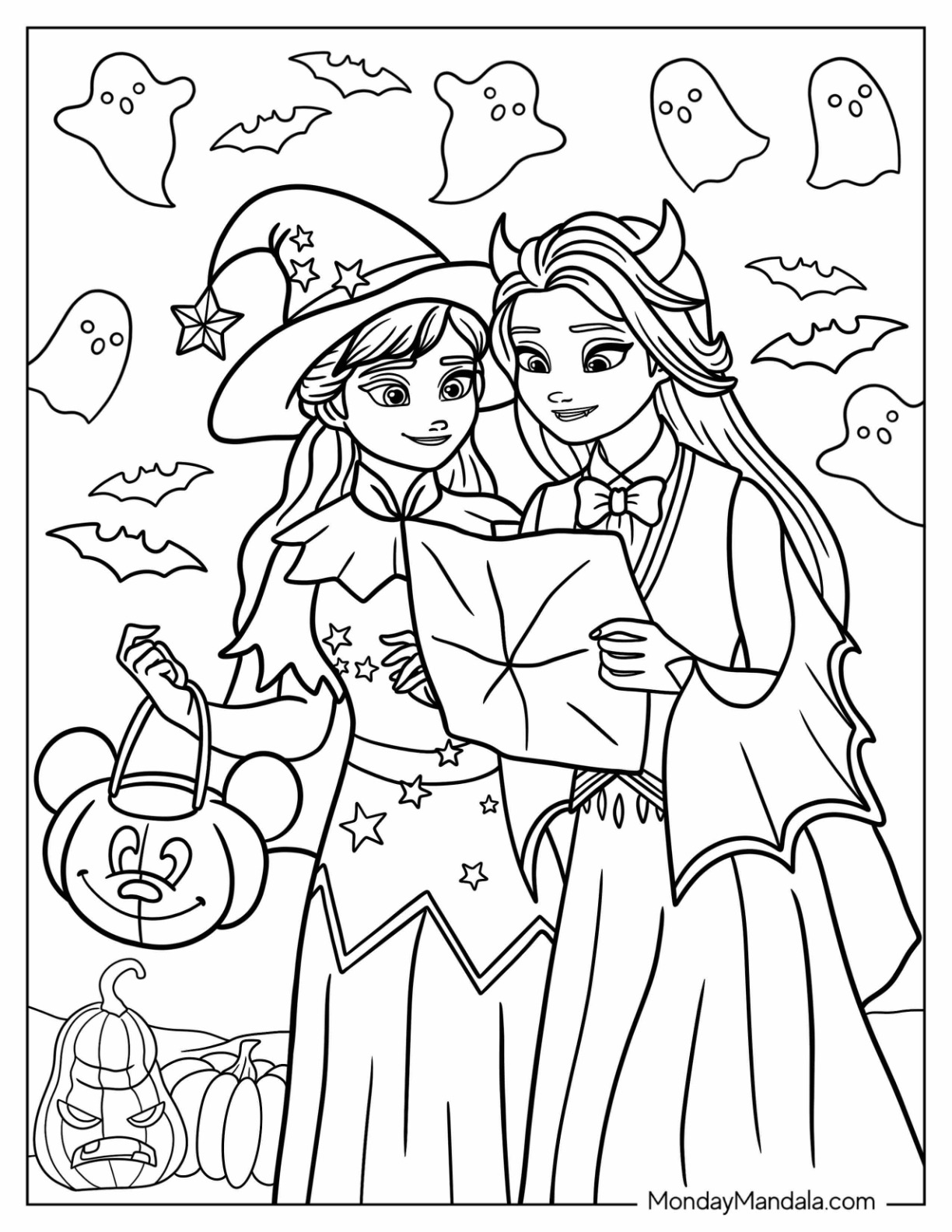 Disney halloween coloring pages free pdf printables