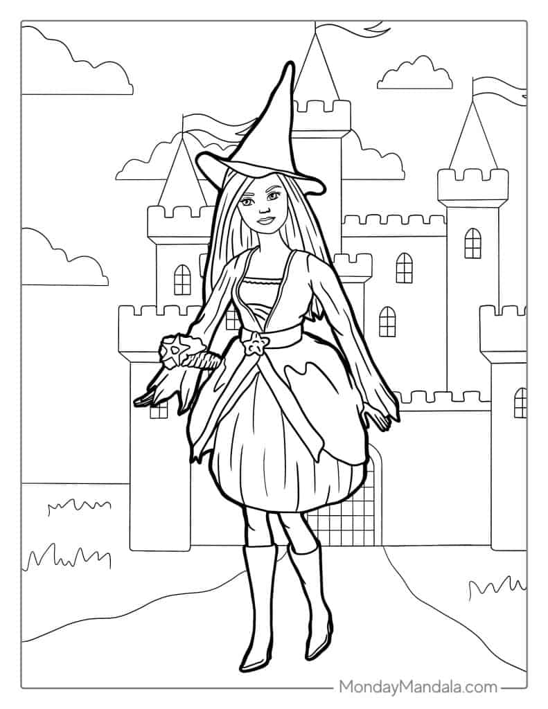 Barbie coloring pages free pdf printables