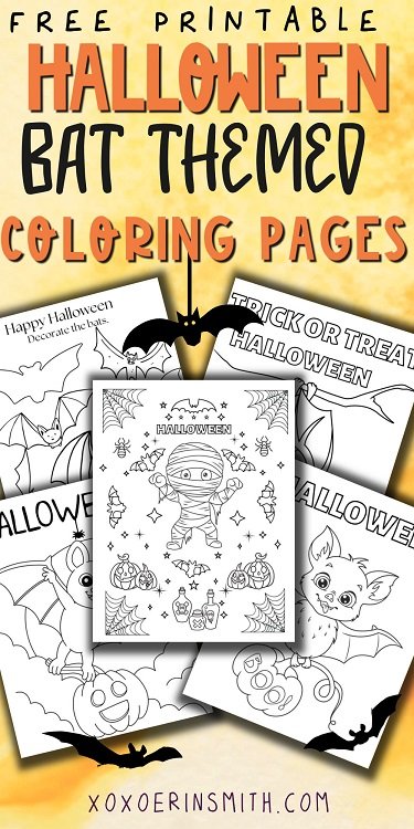Bat themed free halloween coloring pages printable â