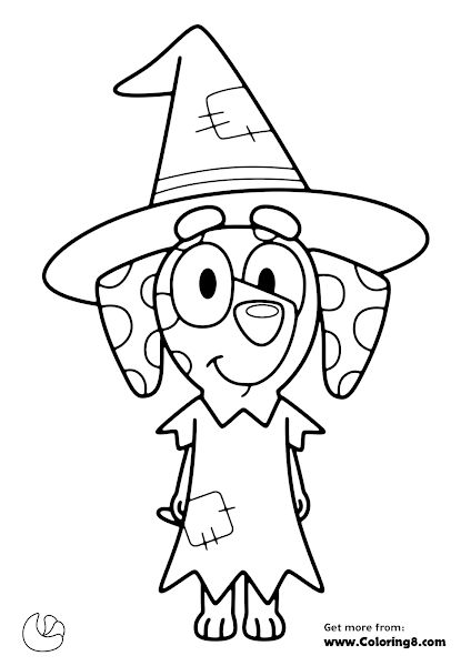 Halloween bluey coloring pages bluey and chloe as witches printable sheets halloween coloring pages halloween coloring sheets coloring pages