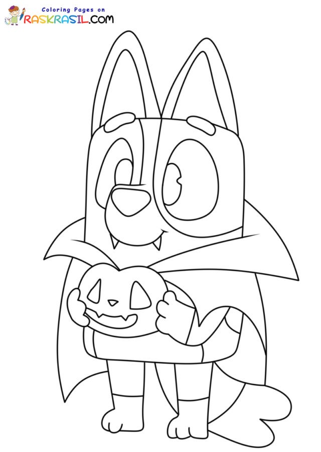 Bluey halloween coloring pages printable for free download