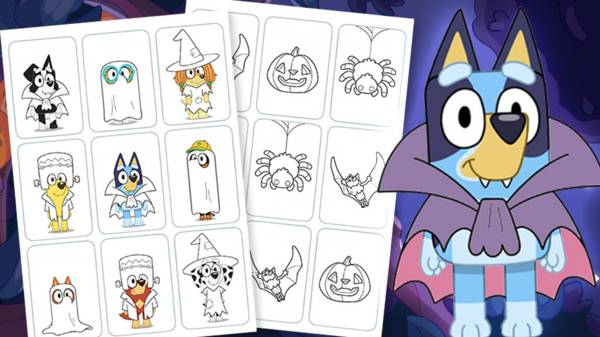 Bluey halloween scavenger hunt game idea for kids