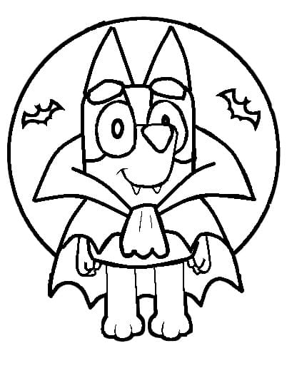Bluey on halloween coloring page