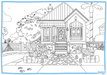 Bluey halloween coloring pages by coloring book hkm tpt