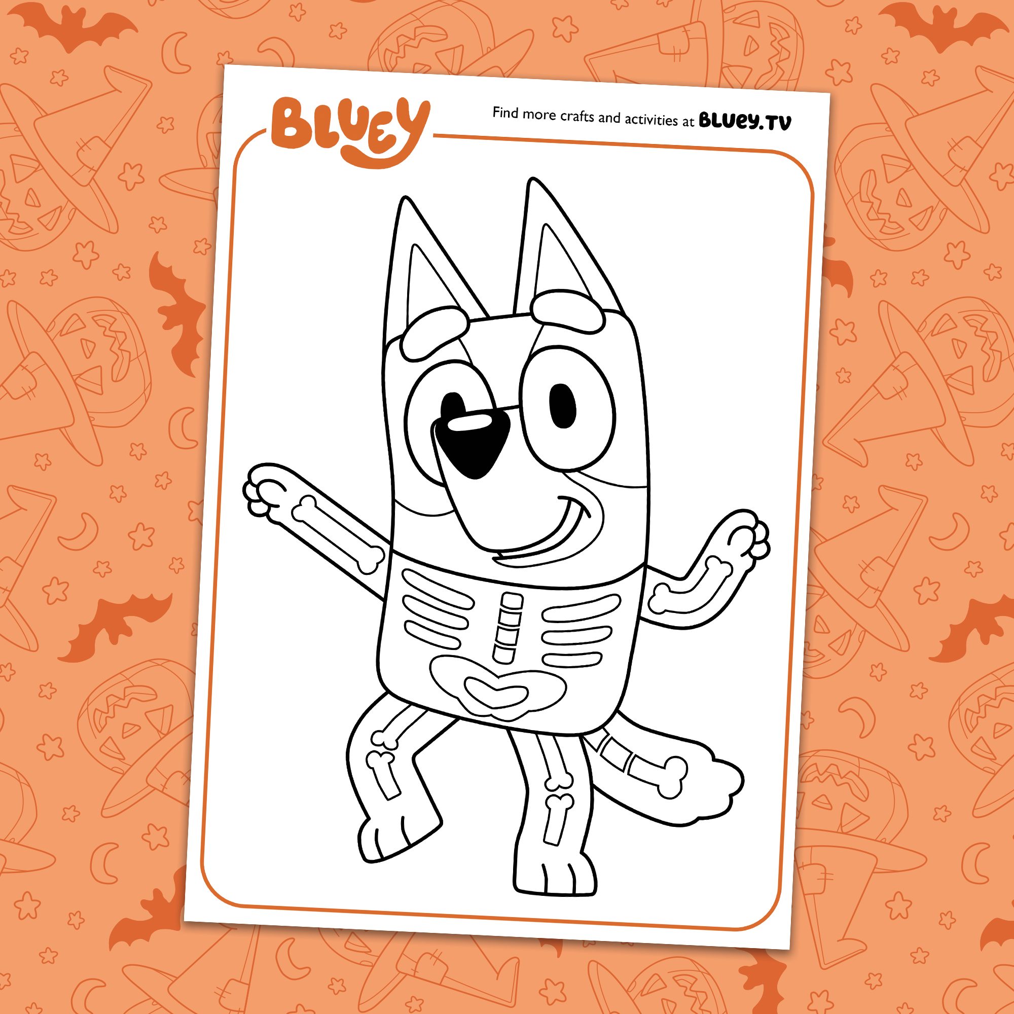Halloween costume colouring sheets