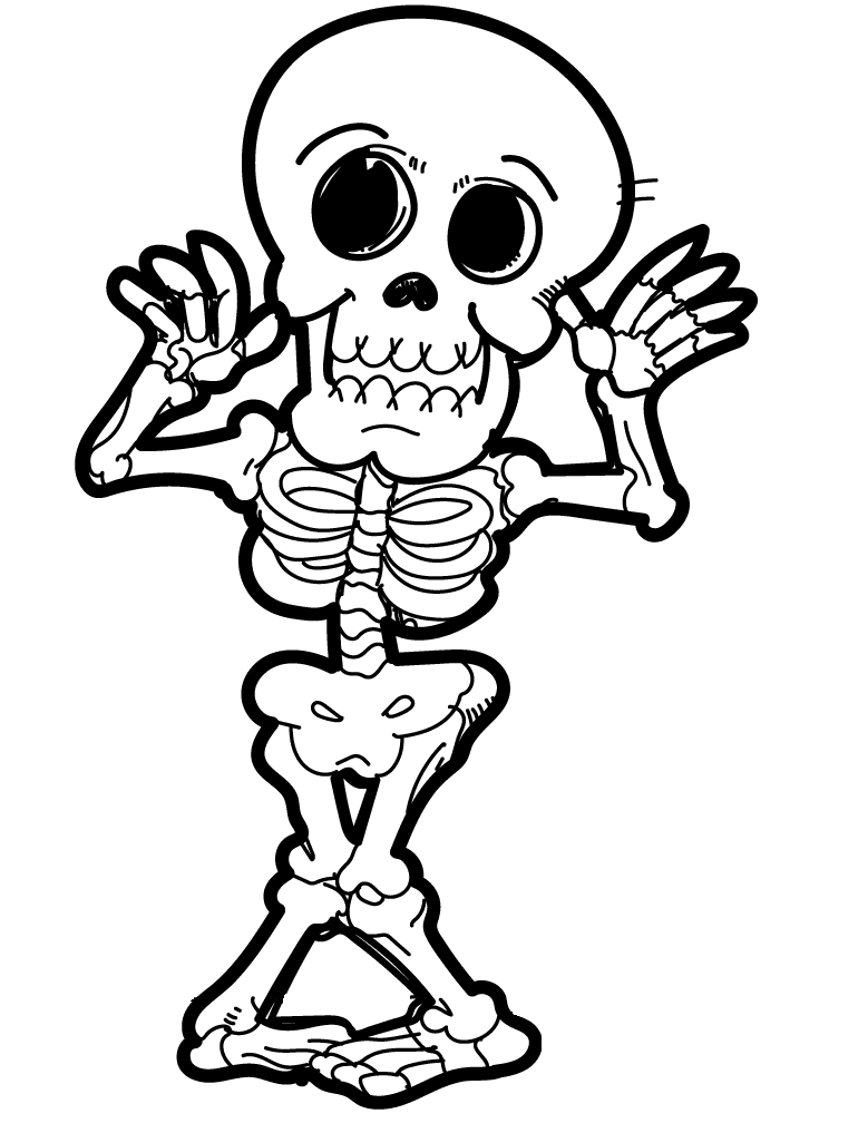 Skeleton coloring pages printable for free download