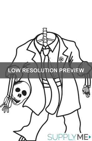 Printable halloween skeleton coloring page for kids â