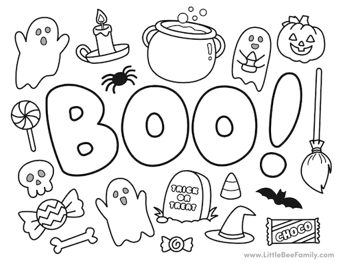 Boo coloring page