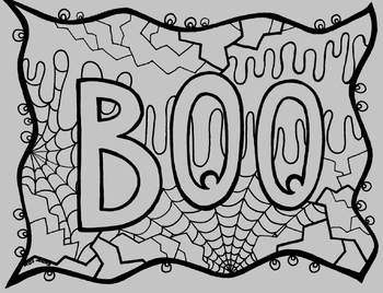 Halloween boo coloring page by miss jenny designs tpt