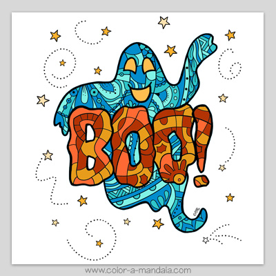 Boo ghost coloring page m