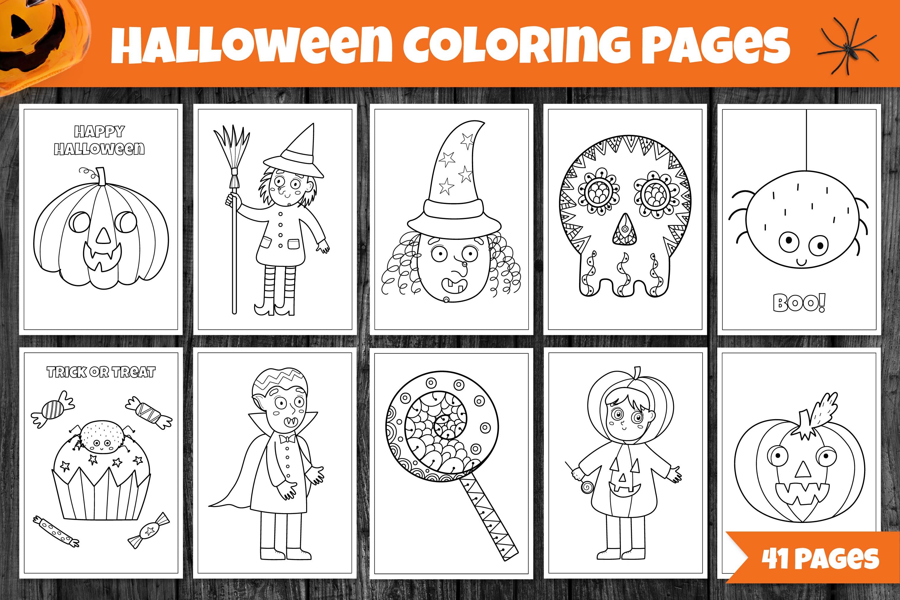 Halloween coloring pages by juliyas art