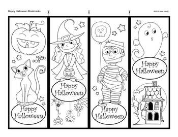 Halloween bookmarks for coloring