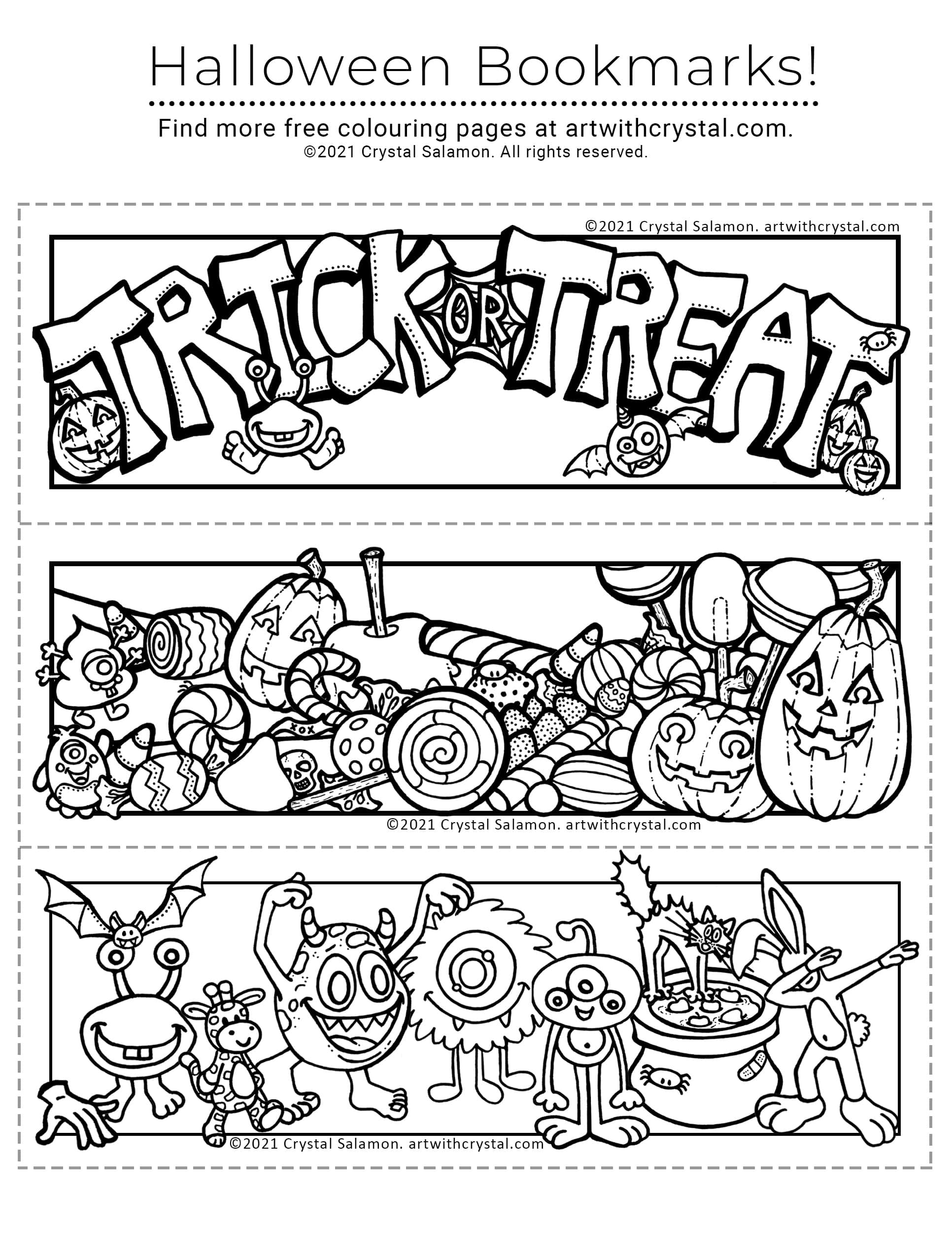 Halloween bookmarks