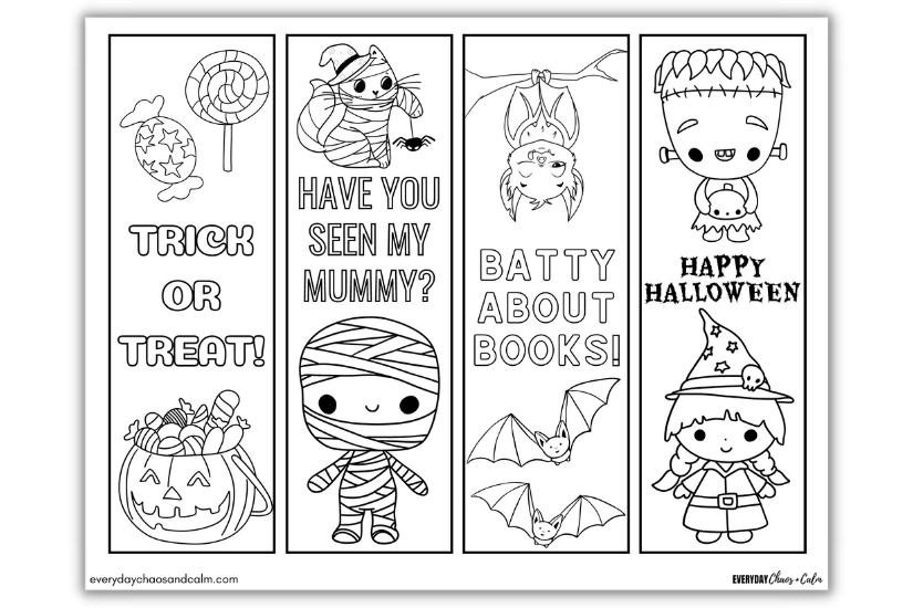 Printable halloween bookmarks for kids free pdf download