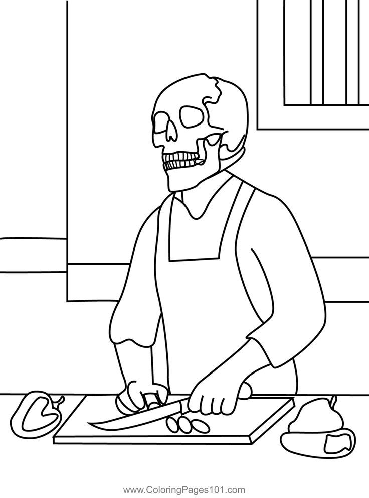 Scary halloween cook coloring page scary halloween halloween coloring pages coloring pages