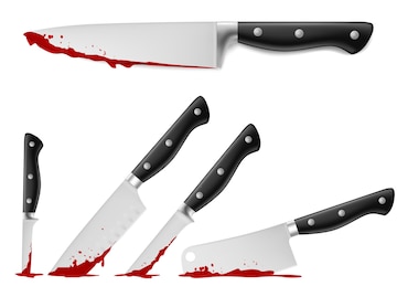 Free vector realistic bloody knife collection