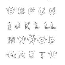 Halloween letters coloring pages