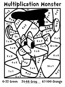 Halloween multiplication mosaic