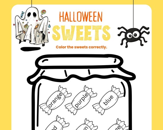 Halloween candy coloring page coloring page coloring digital download halloween coloring sheet