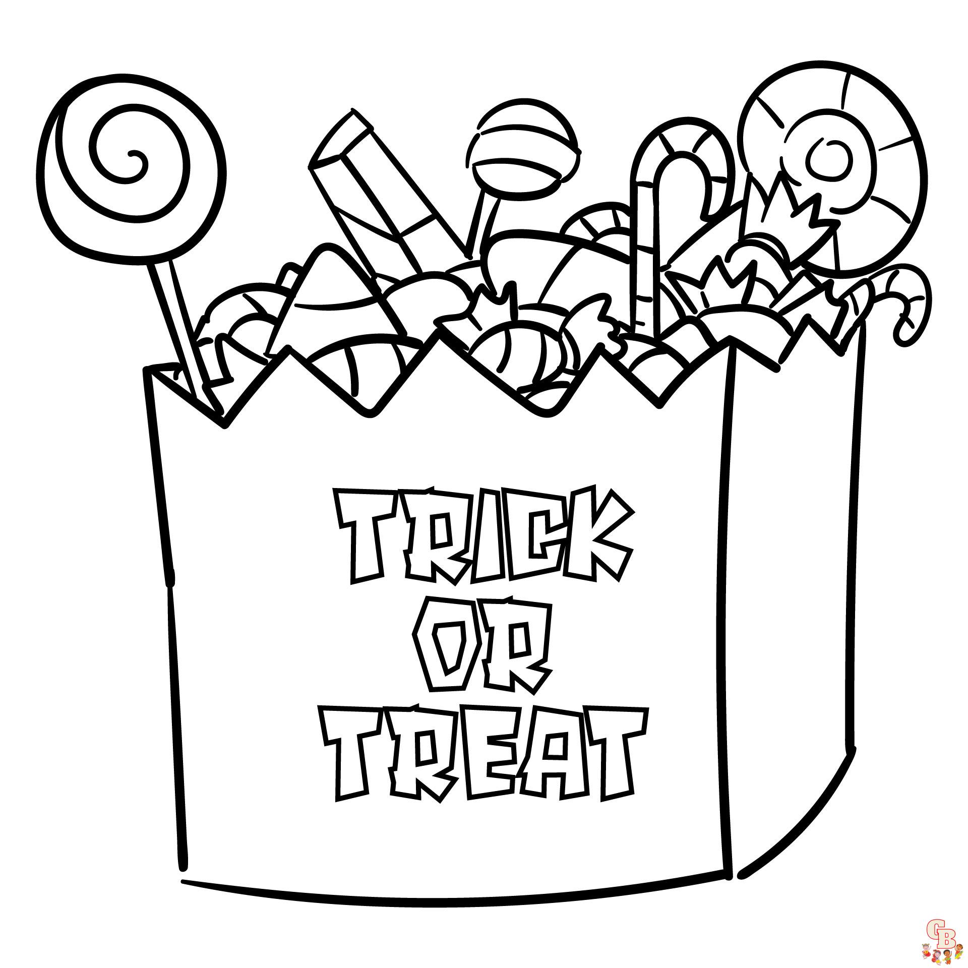 Spooky fun with halloween candy coloring pages