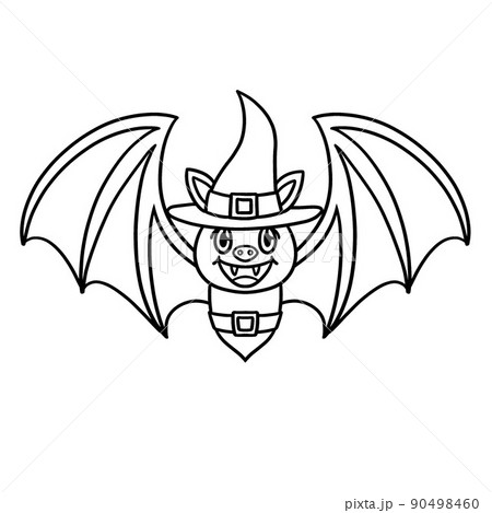 Vampire bat halloween isolated coloring page