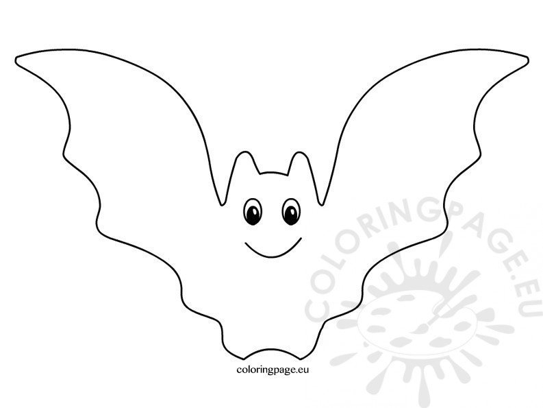 Halloween bat clipart black and white coloring page