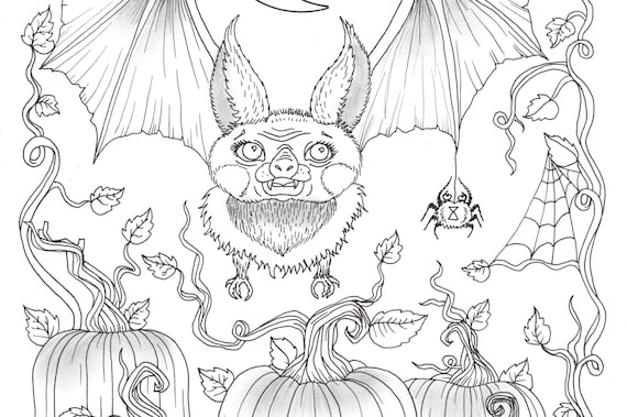 Cute little bat coloring page halloween coloring fun pdf