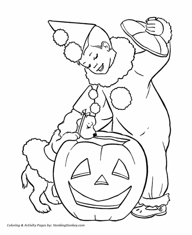 Halloween costume coloring pages