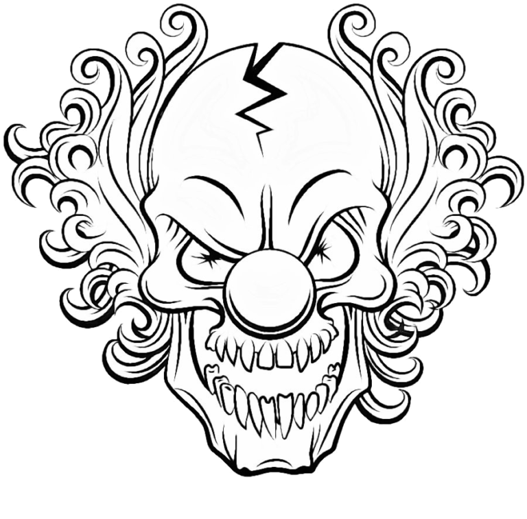 Killer clowns coloring book scary clown drawing scary clowns creepy clown