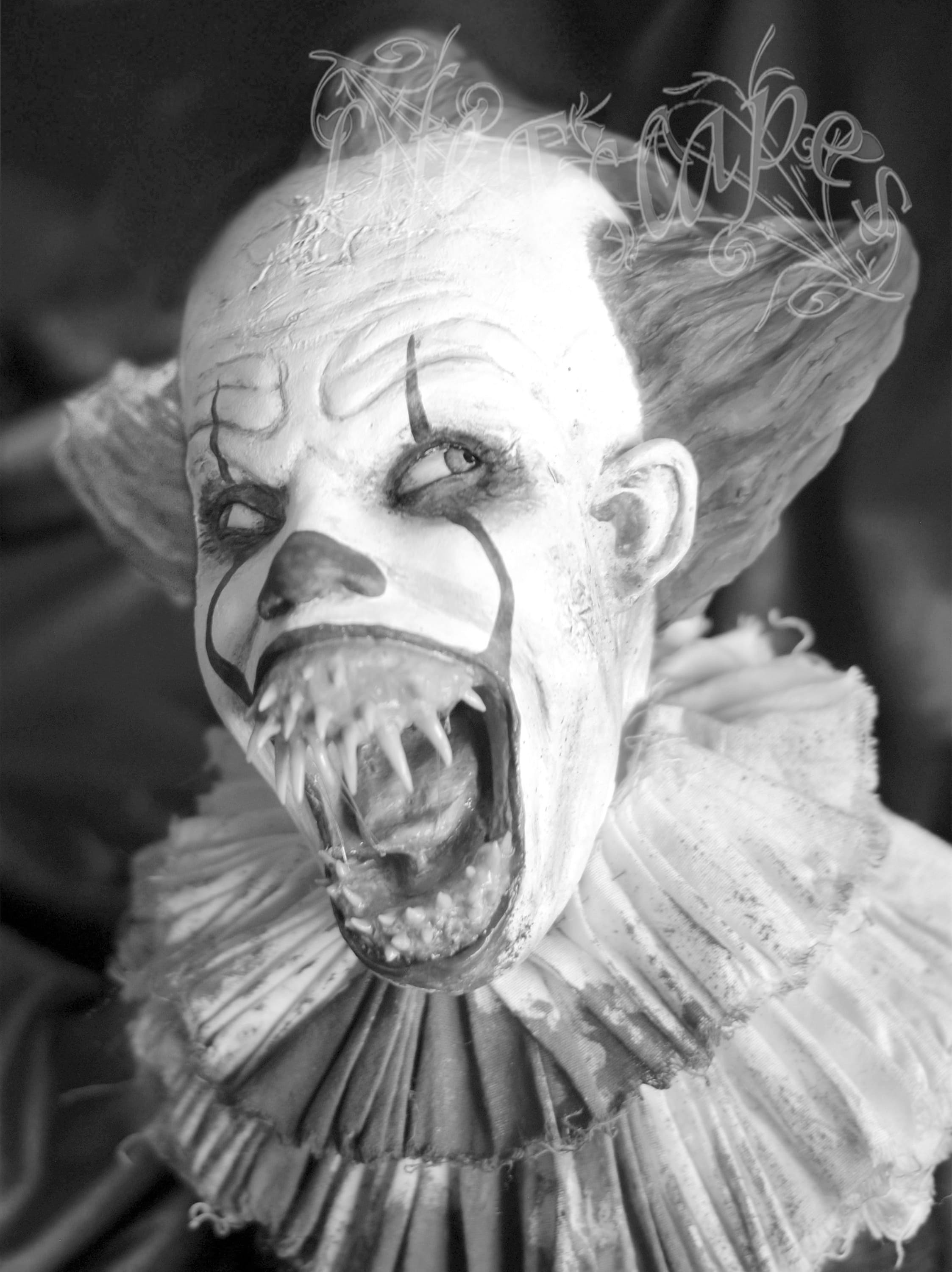 Coloring book evil clowns grayscale coloring pages for adults instant download printable pdf a coloring pages download now