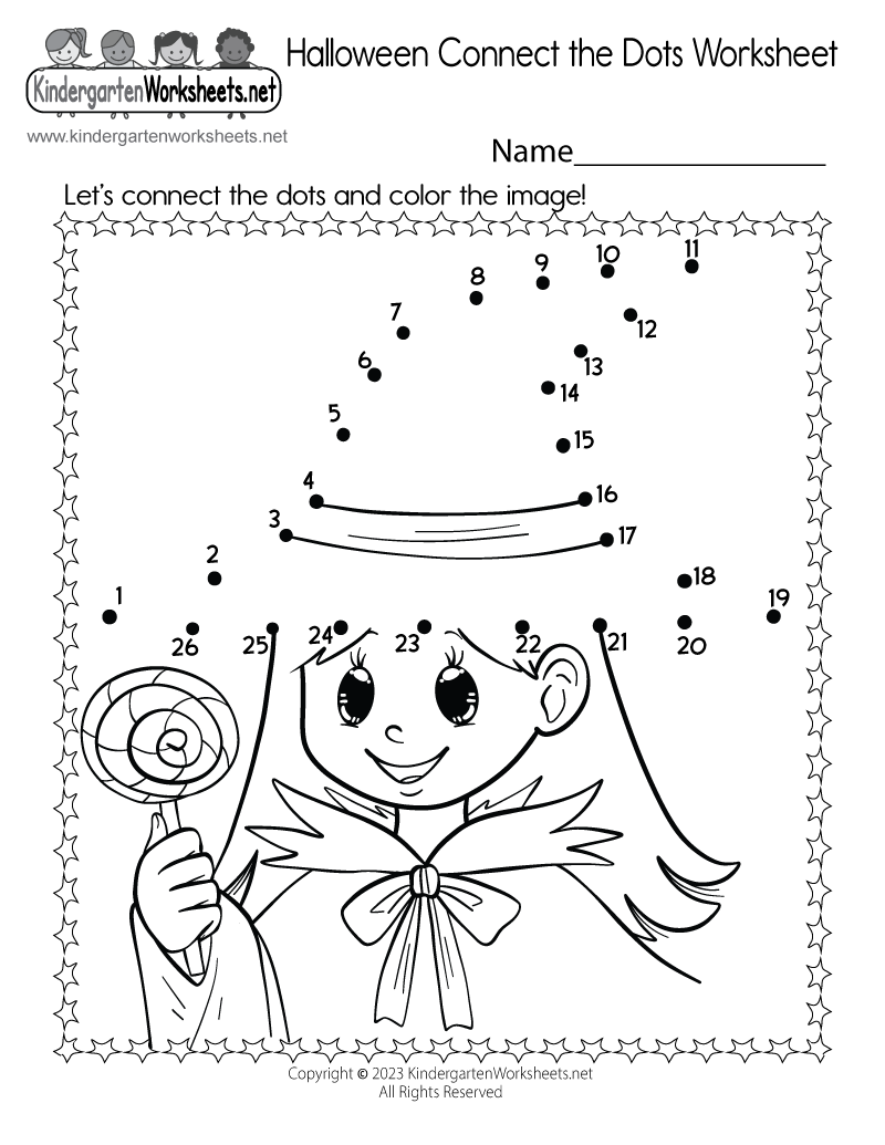 Halloween connect the dots worksheet