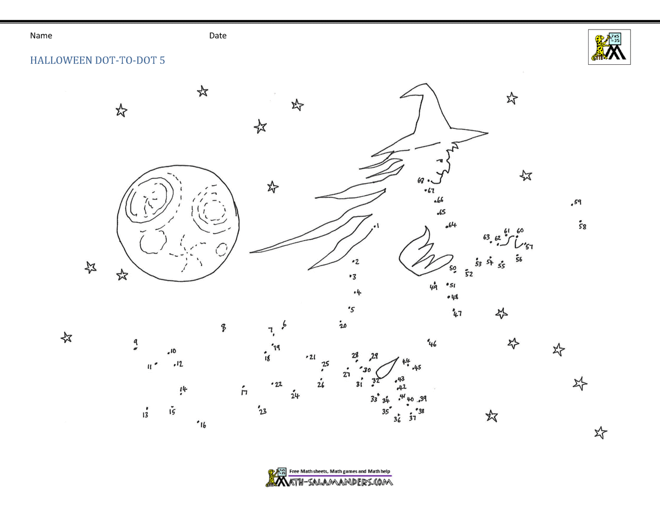 Halloween dot to dot printables