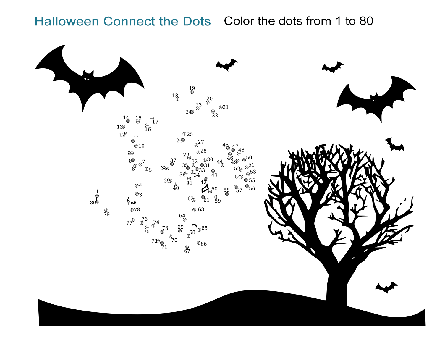 Halloween connect the dots worksheet