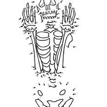 Skeleton dot to dot game coloring pages
