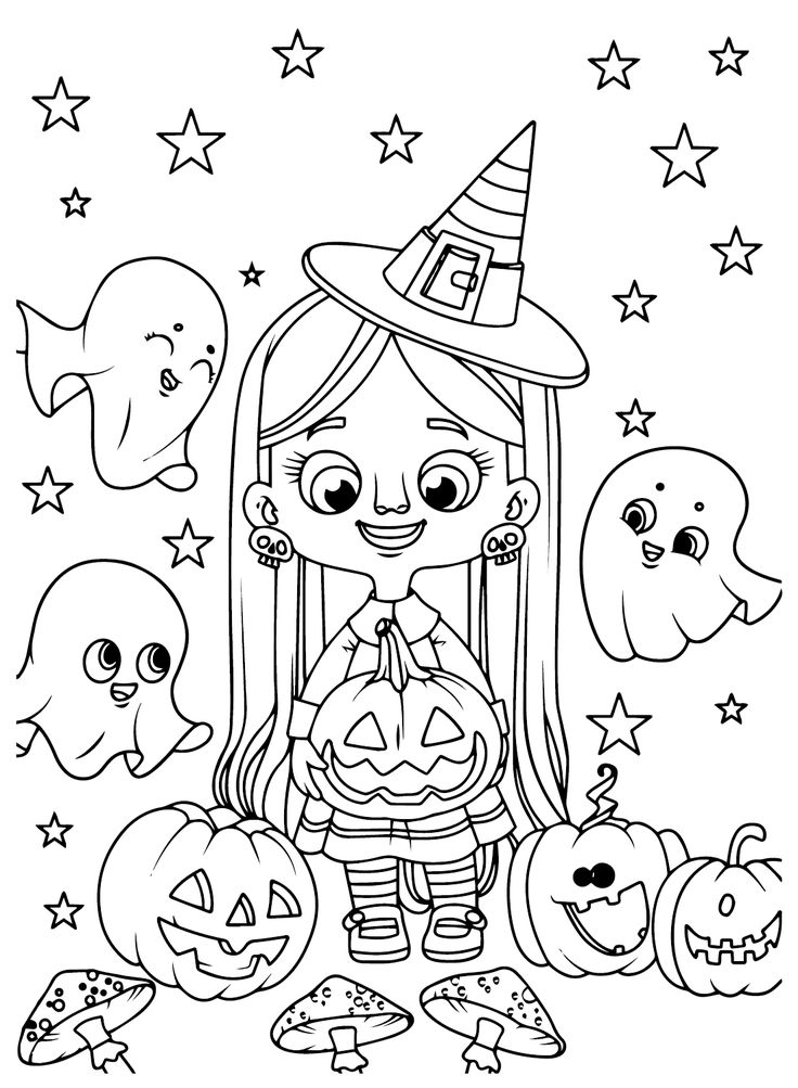 Halloween costume coloring pages