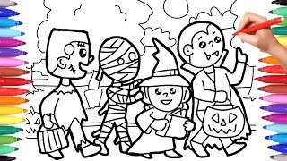 Halloween coloring pages for kids trick or treat coloring pages halloween costues coloring pages