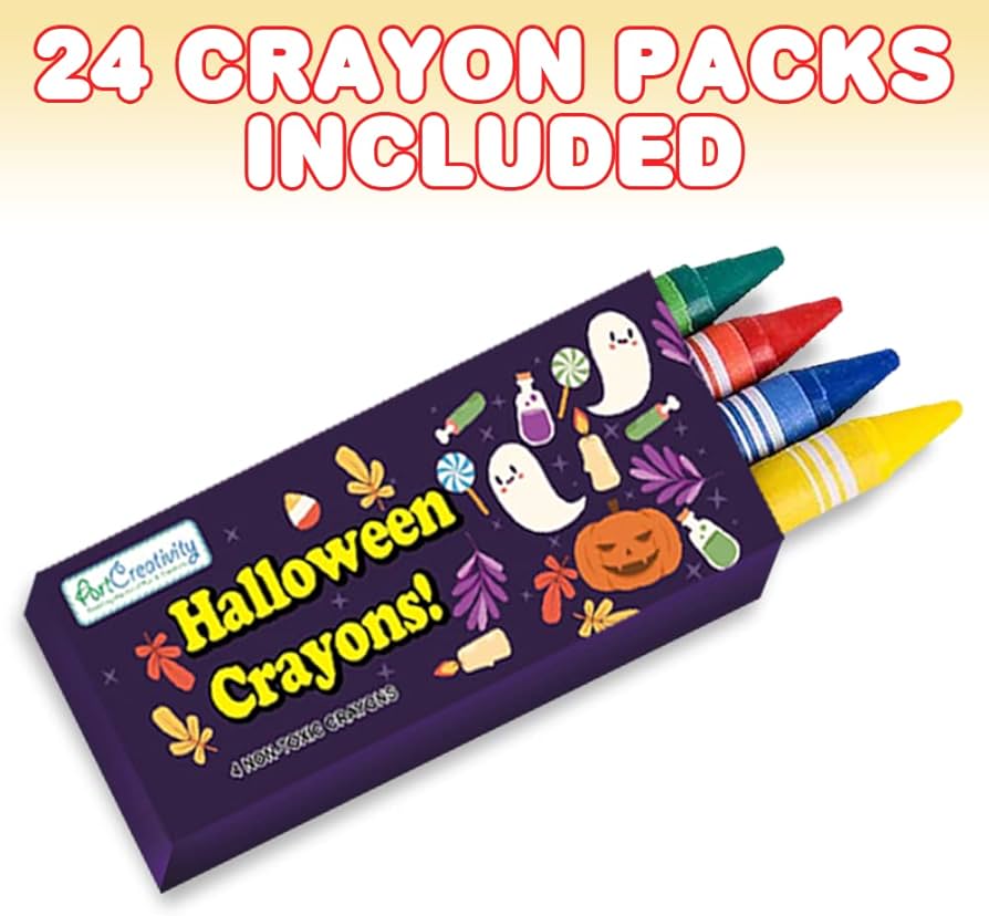 Artcreativity bulk pack halloween mini coloring book kit each set includes small coloring booklet crayons great halloween party favors halloween gifts for kids non