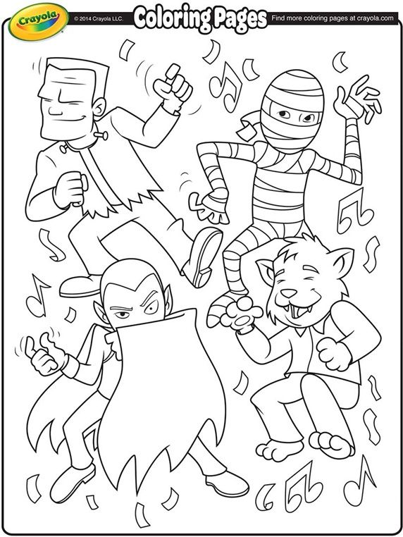 Monster dance party on crayola monster coloring pages crayola coloring pages halloween coloring pages