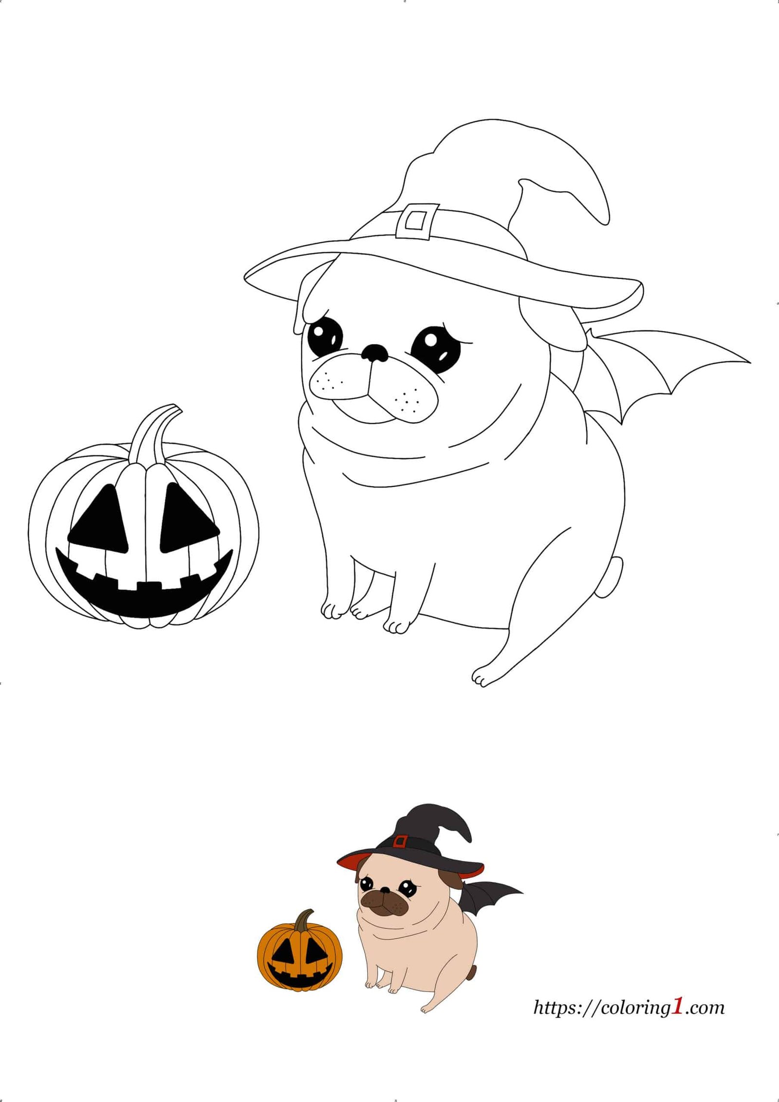 Halloween dog coloring pages