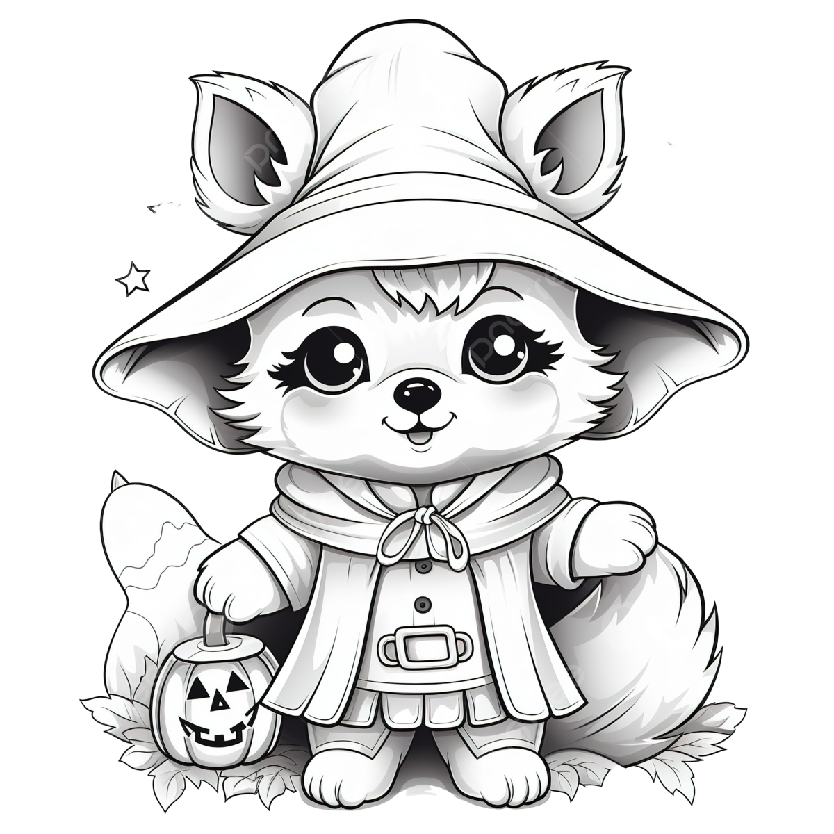 Coloring book with a cute wolf using costume witch halloween wolf drawing book drawing halloween drawing png transparent image and clipart for free download