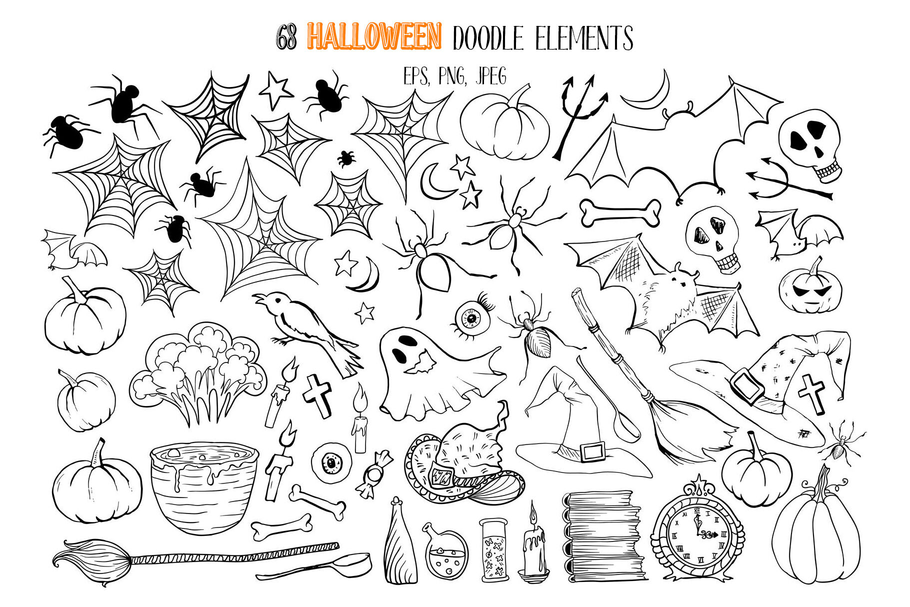 Halloween doodles and coloring pages by ilonitta