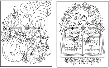 Happy halloween coloring book an adult coloring book featuring fun and easy halloween designs with relaxing flowers cute animals pumpkins and much more cafe coloring book books