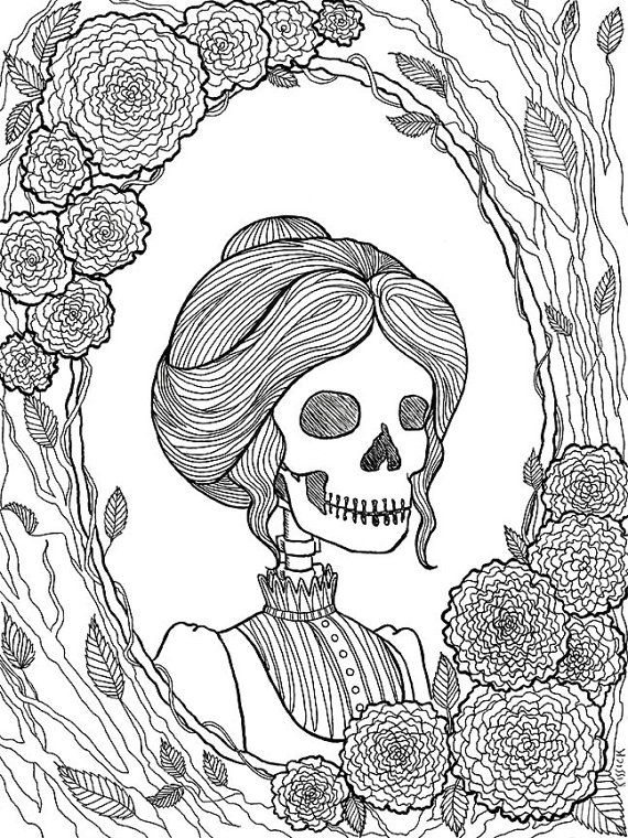 Pretty dreadful coloring pages halloween coloring book creepy art skeleton art steampunk coloring pages gremlin raven
